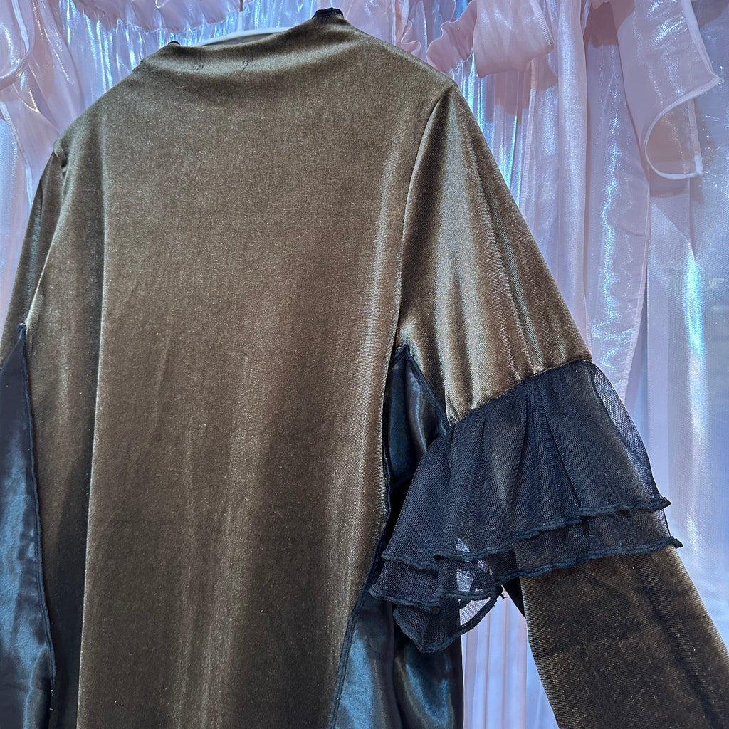 カーキベルベットトップス