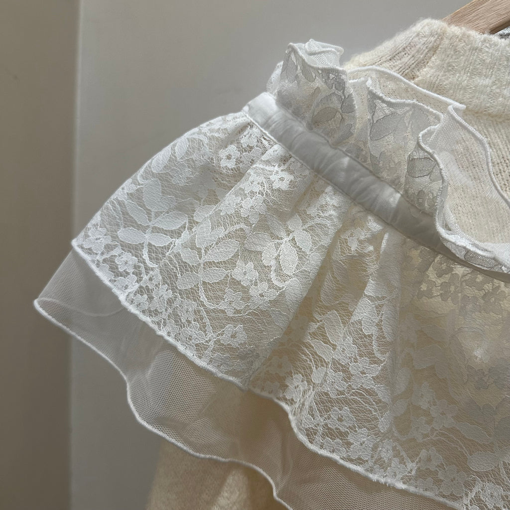 取り外し可能なレース付きチュールセーター