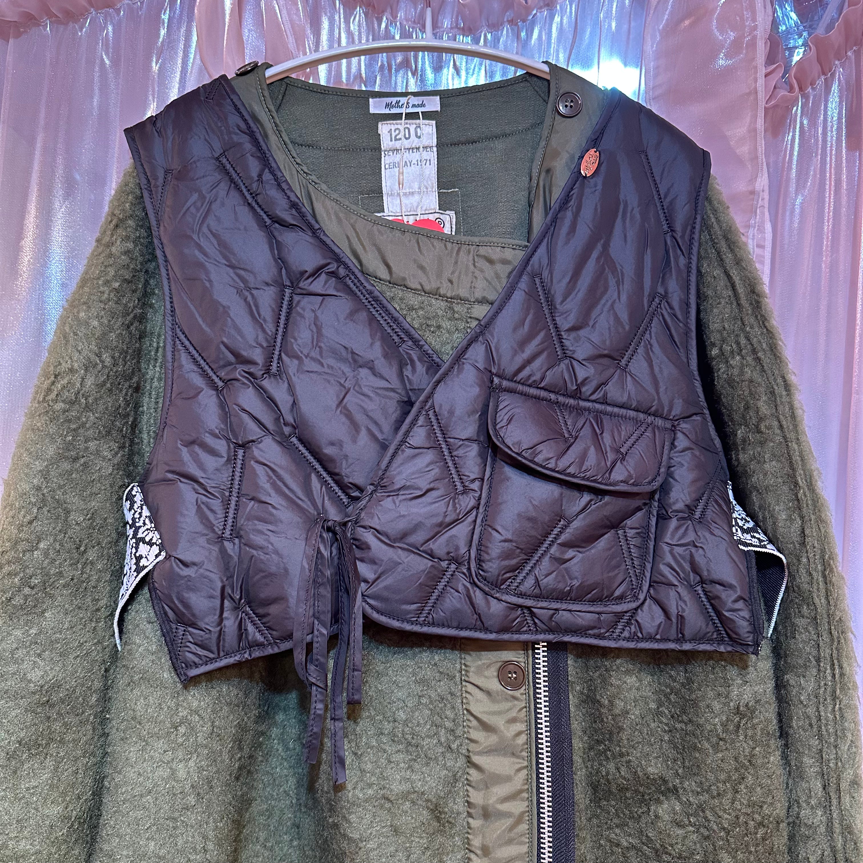 2ピースセットカーキアシンメトリーコート