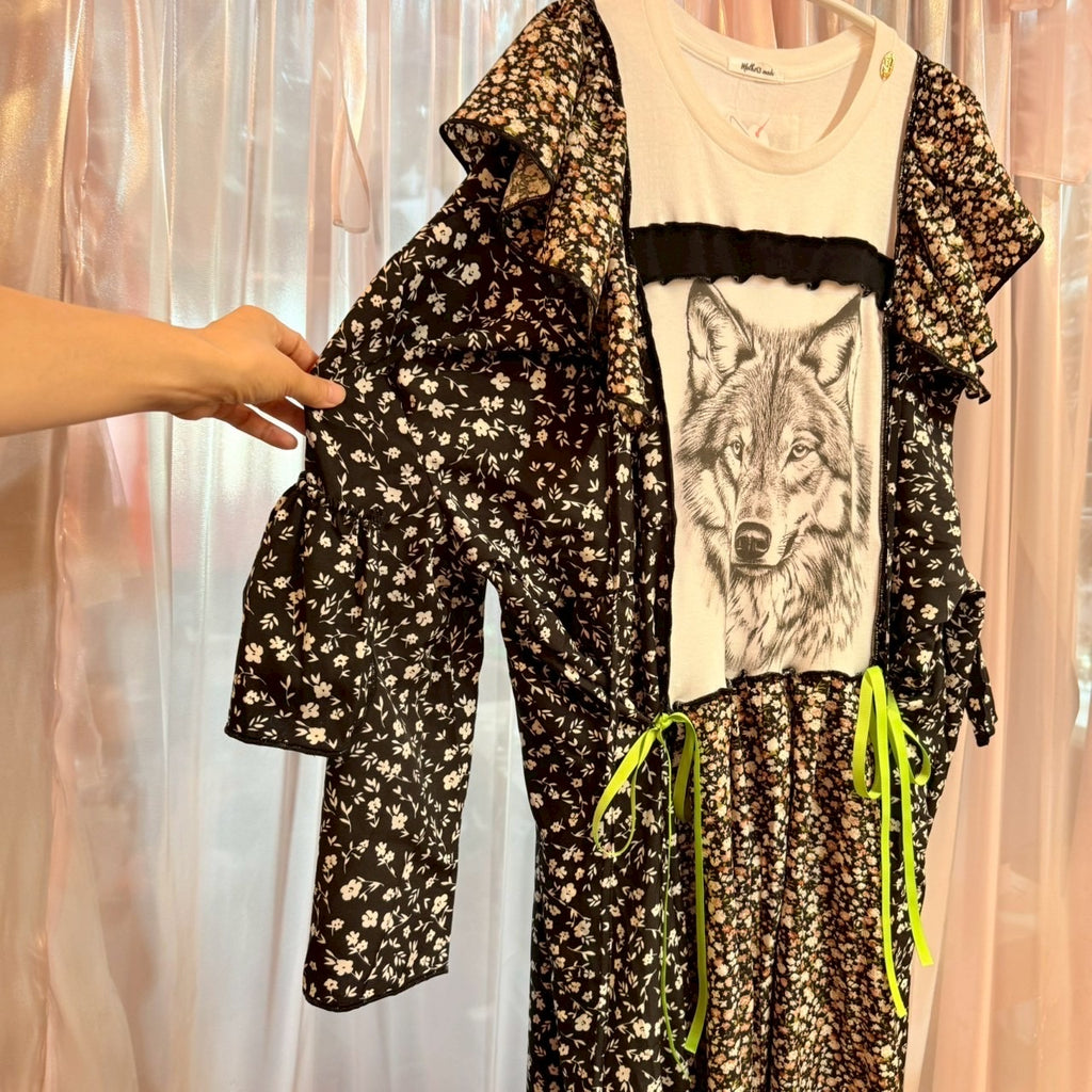 ウルフ花柄2-way OP