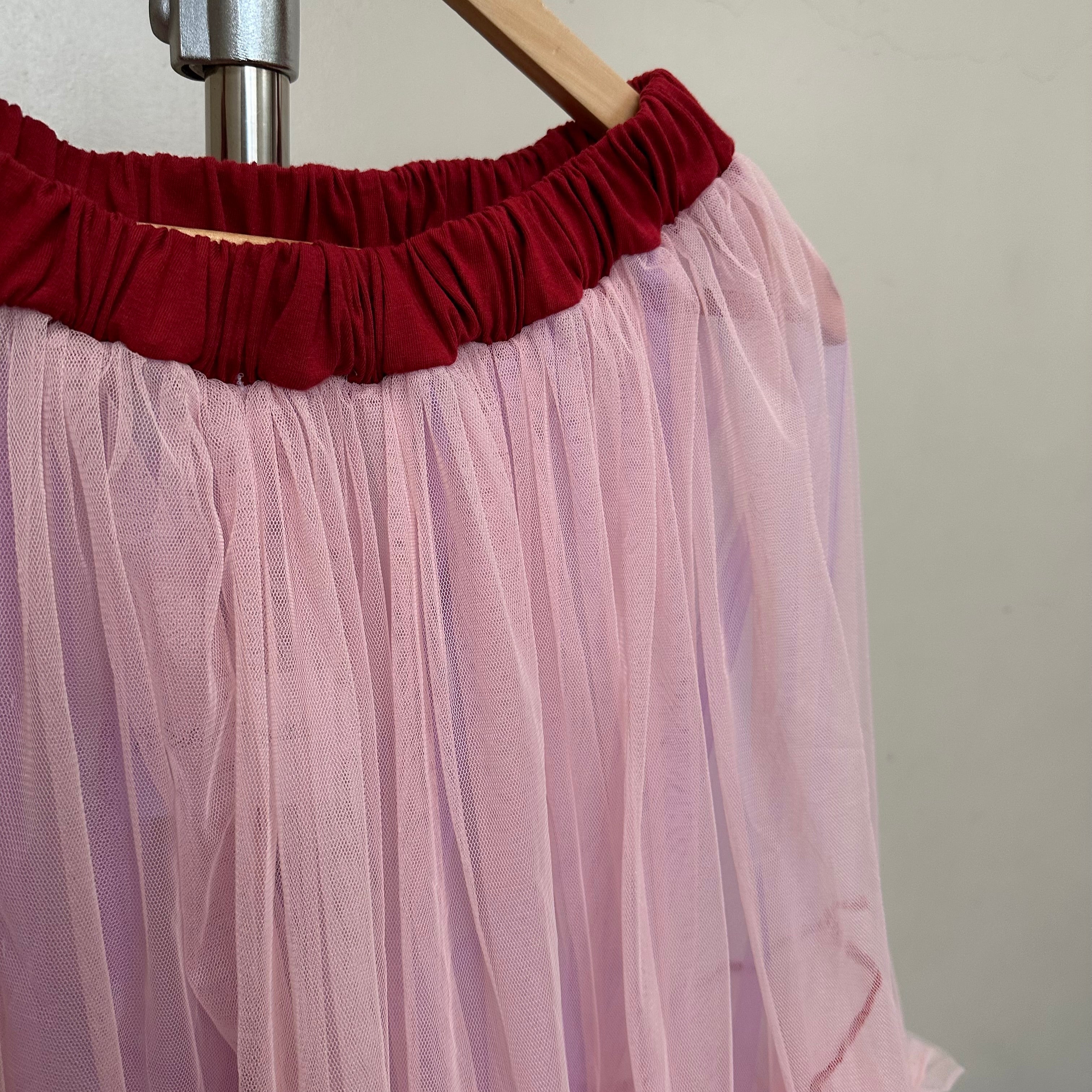 ピンク×パープルのチュールスカート