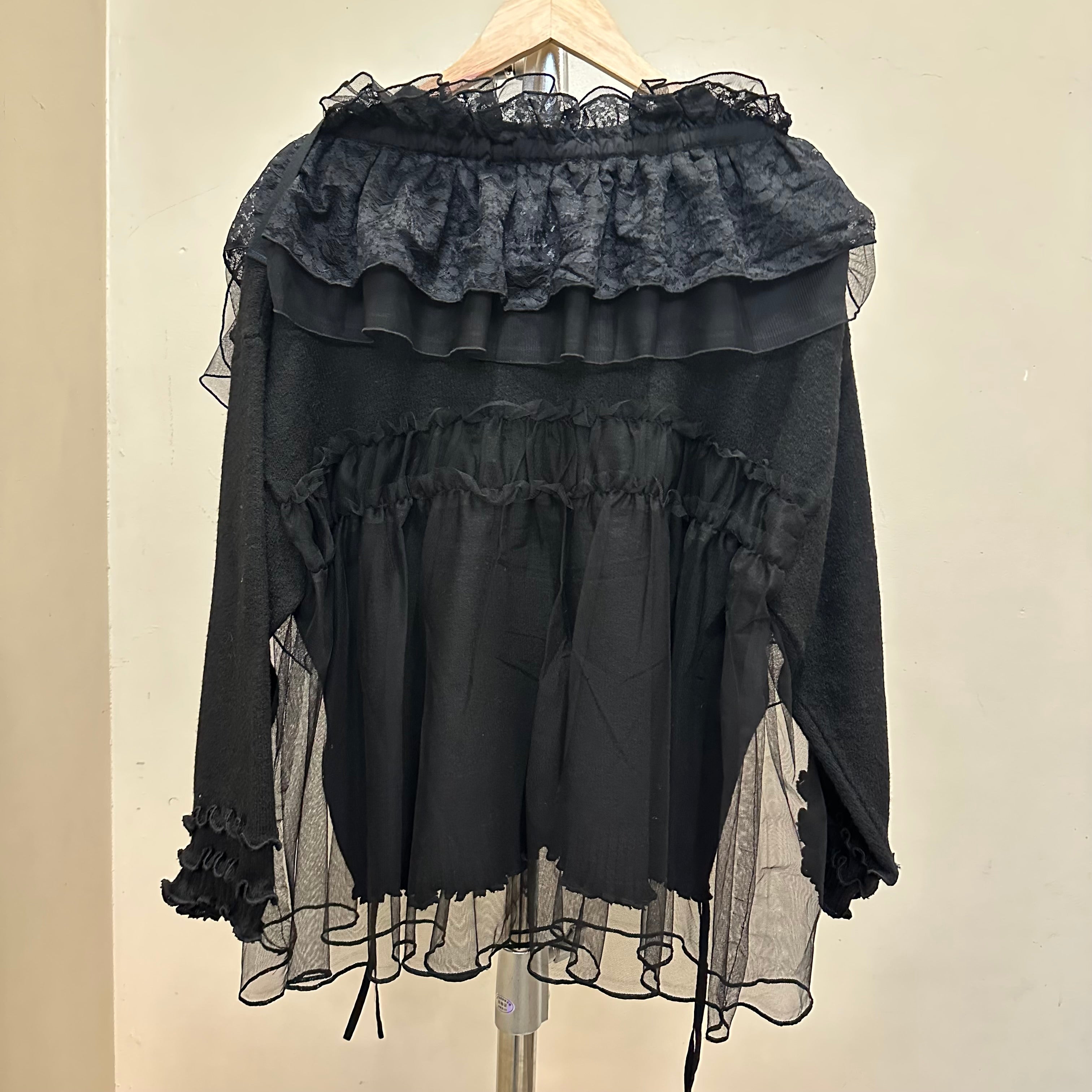 取り外し可能なレース付きチュールセーター