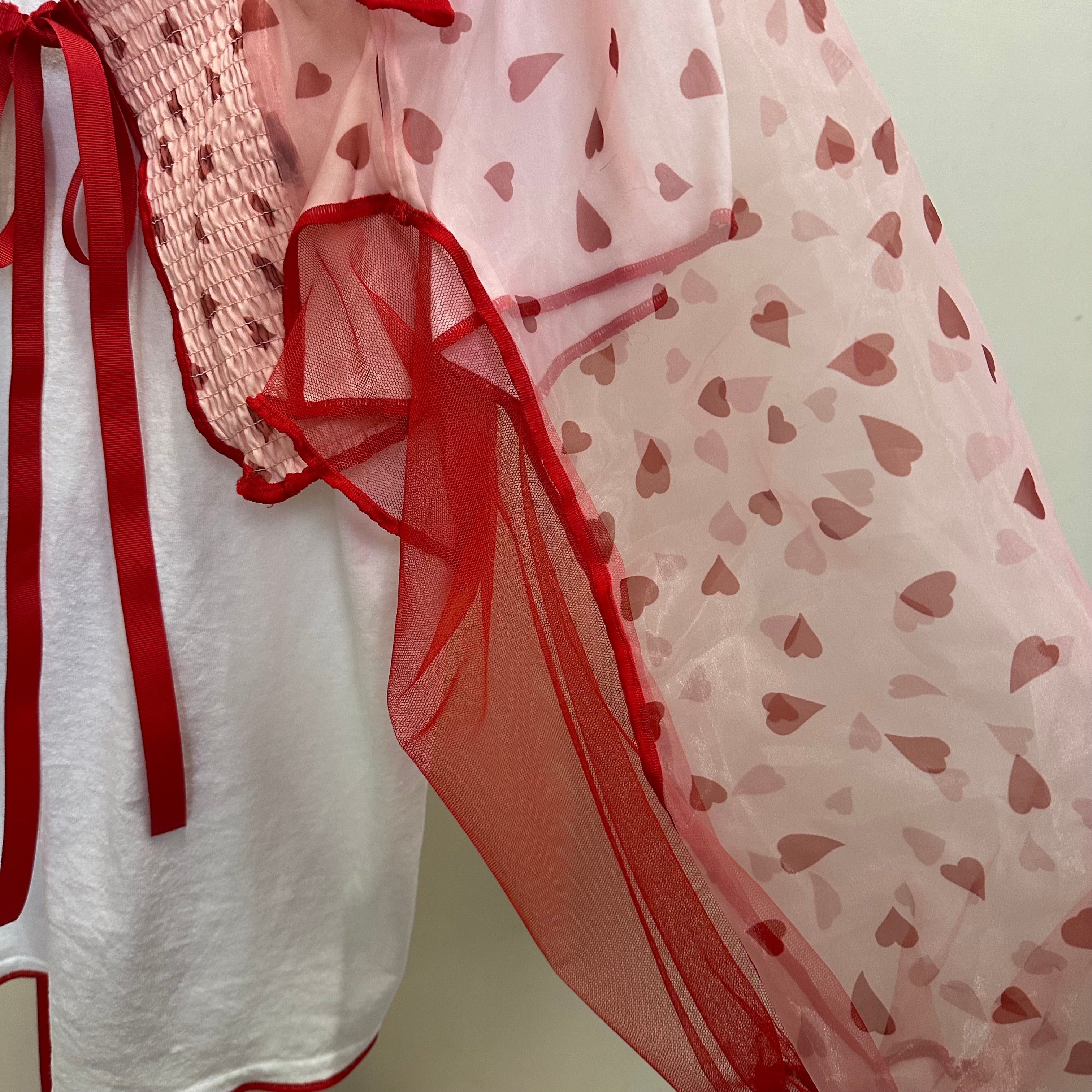 ワンちゃんハートリメイクトップス