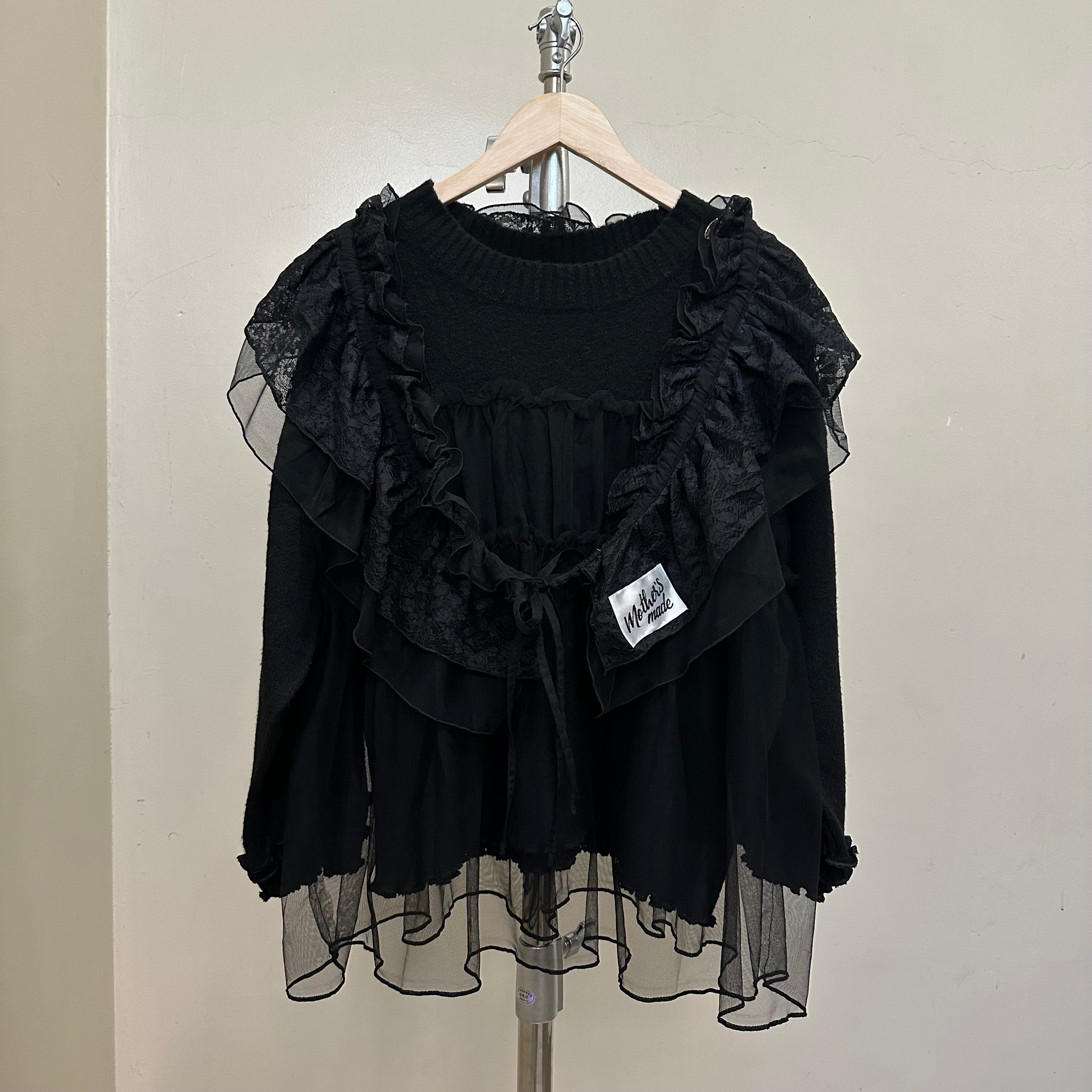 取り外し可能なレース付きチュールセーター