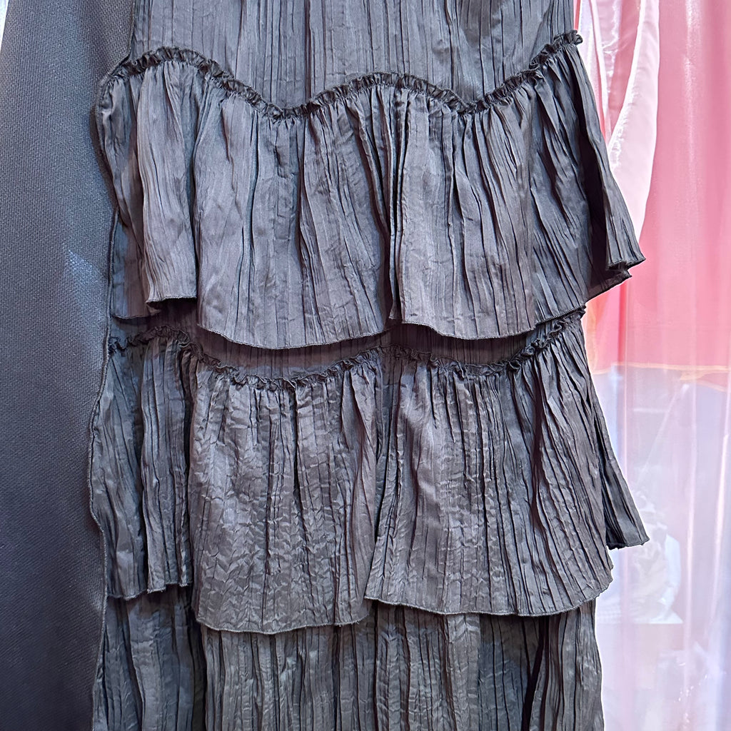 黒花柄ロングスカート