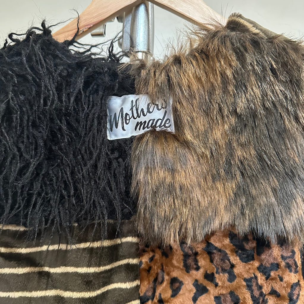 ファーパッチワークベスト