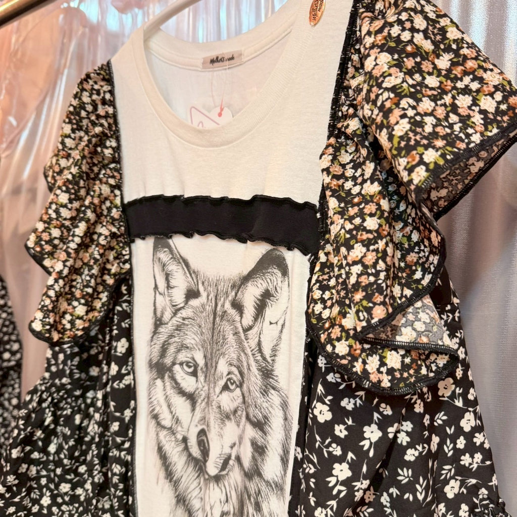 ウルフ花柄2-way OP