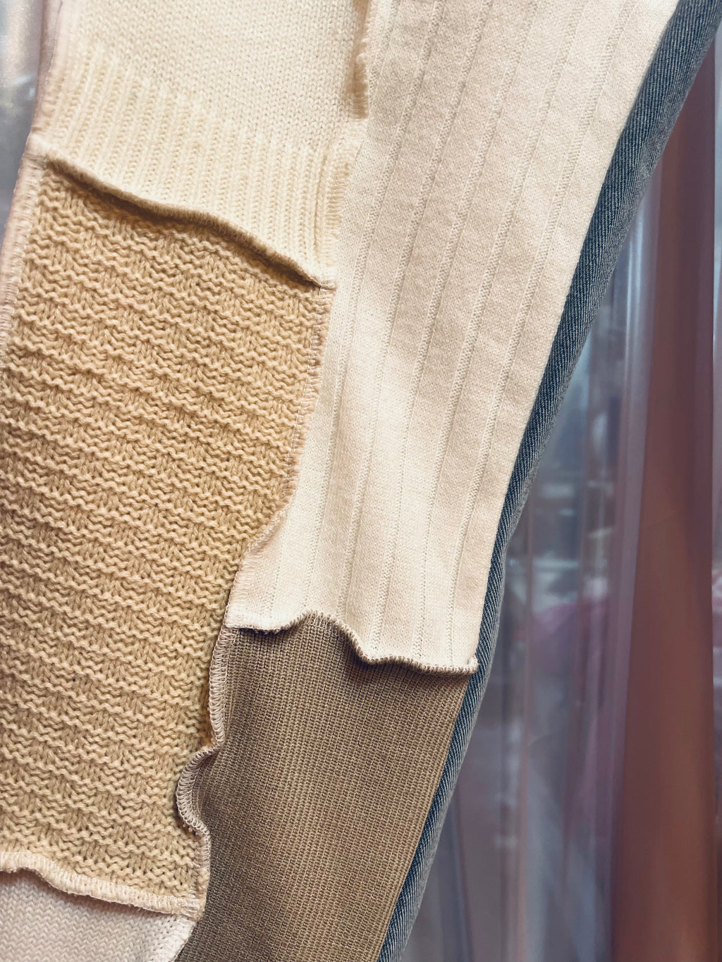 ニットパッチワークデニム (はいいる