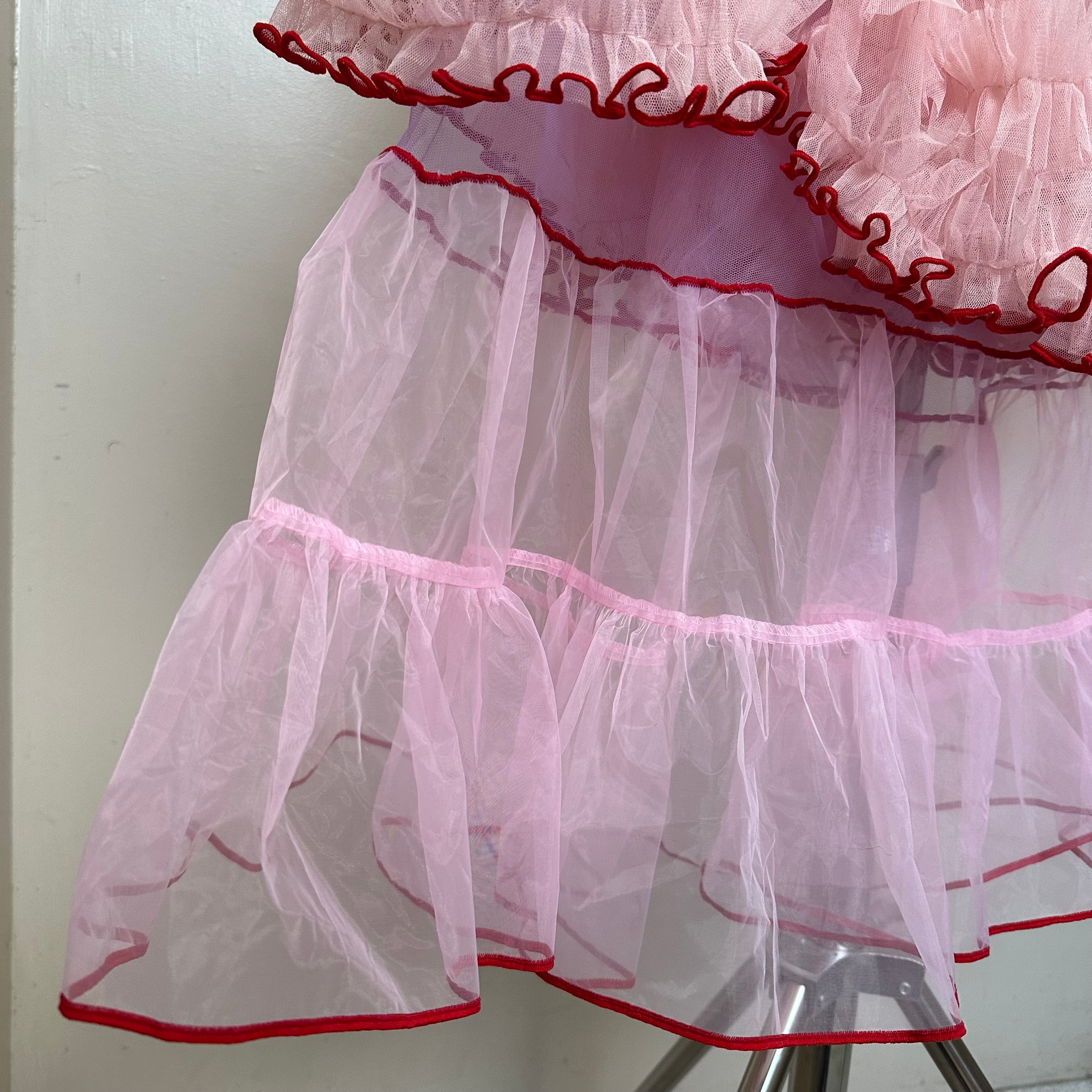 ピンク×パープルのチュールスカート