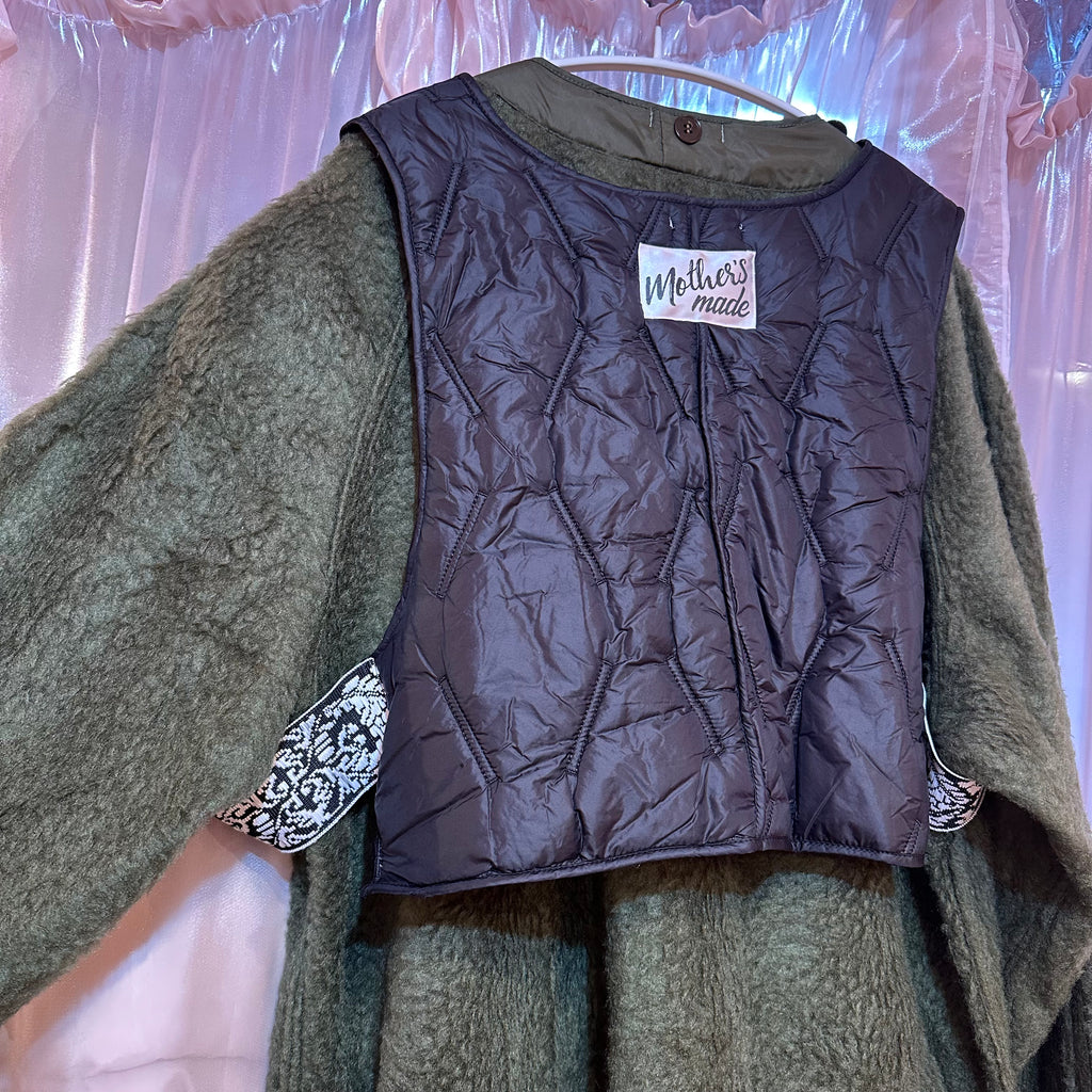 2ピースセットカーキアシンメトリーコート