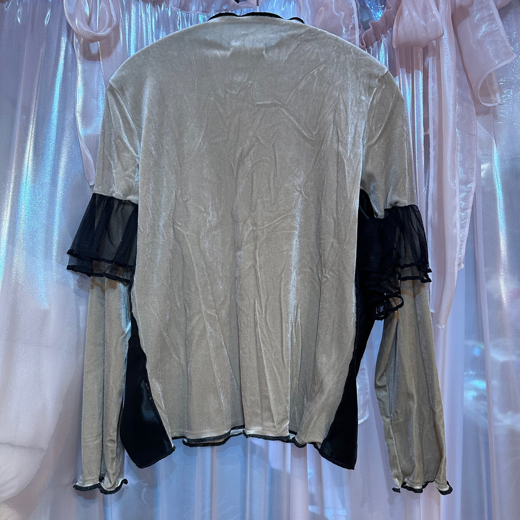 ベージュベルベットトップス