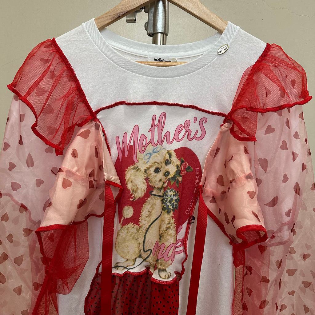 ワンちゃんハートリメイクトップス