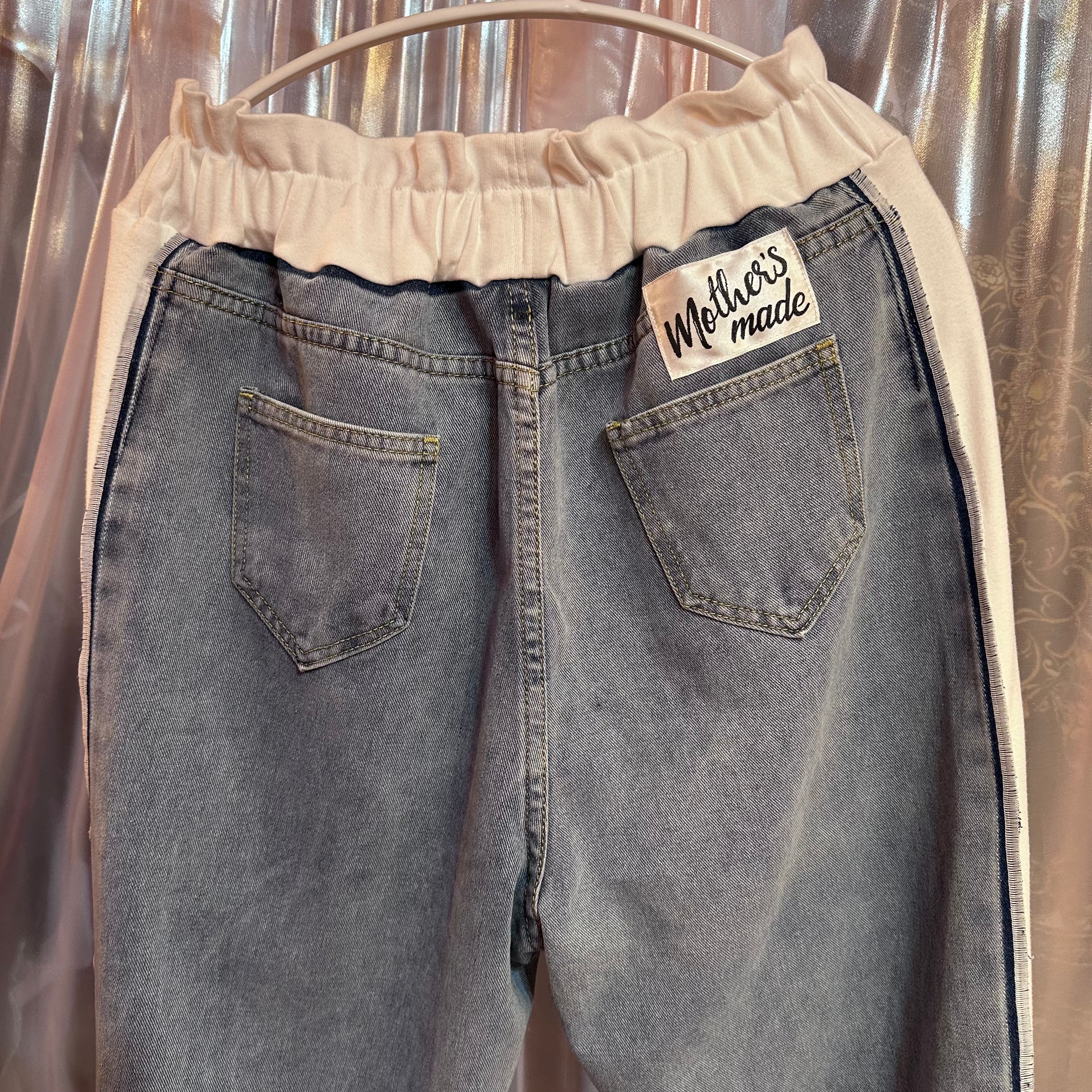 ニットパッチワークデニム