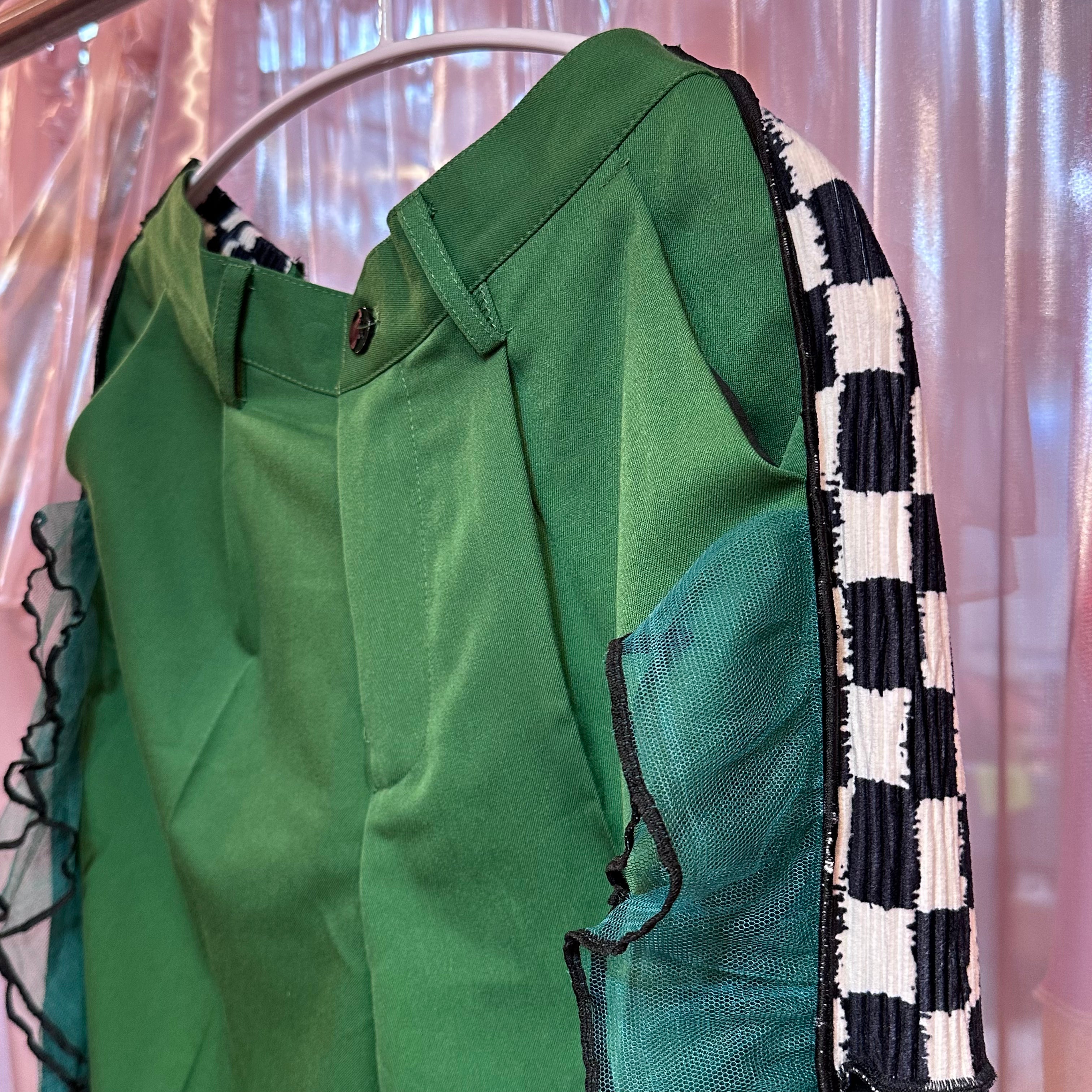 チュール付きグリーンパンツ