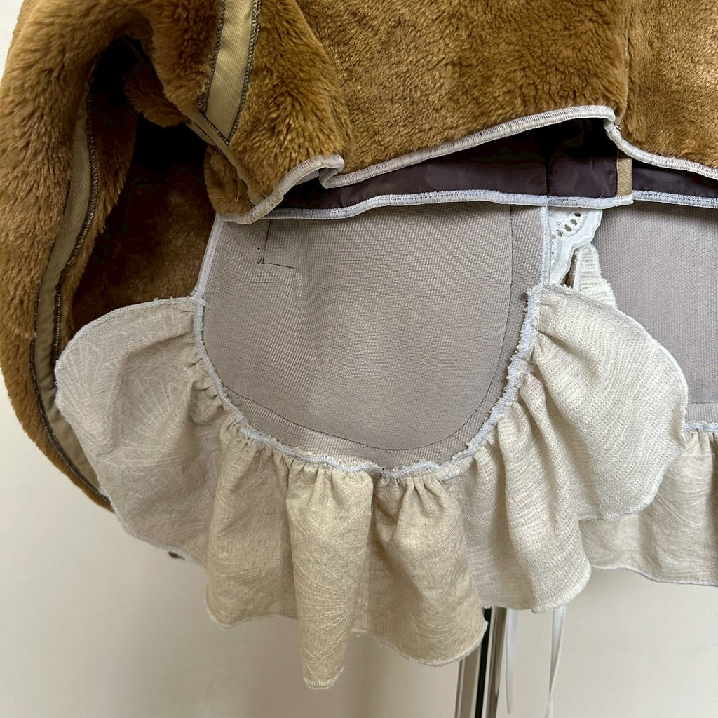 ボアベージュ白レースショットジャケット