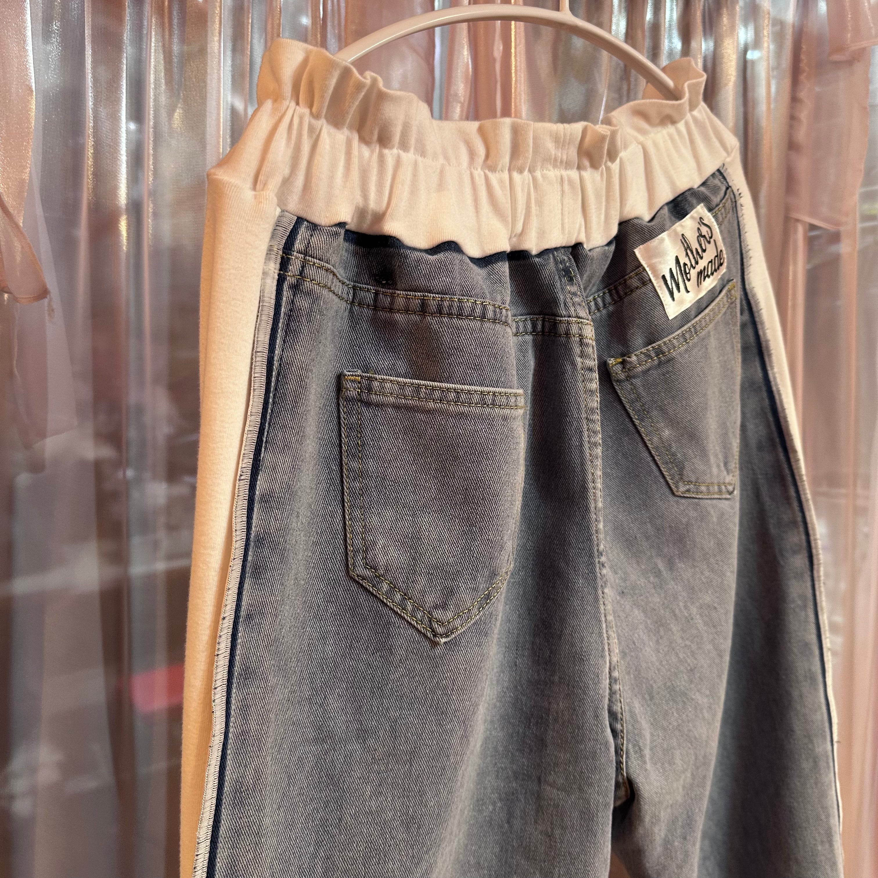 ニットパッチワークデニム