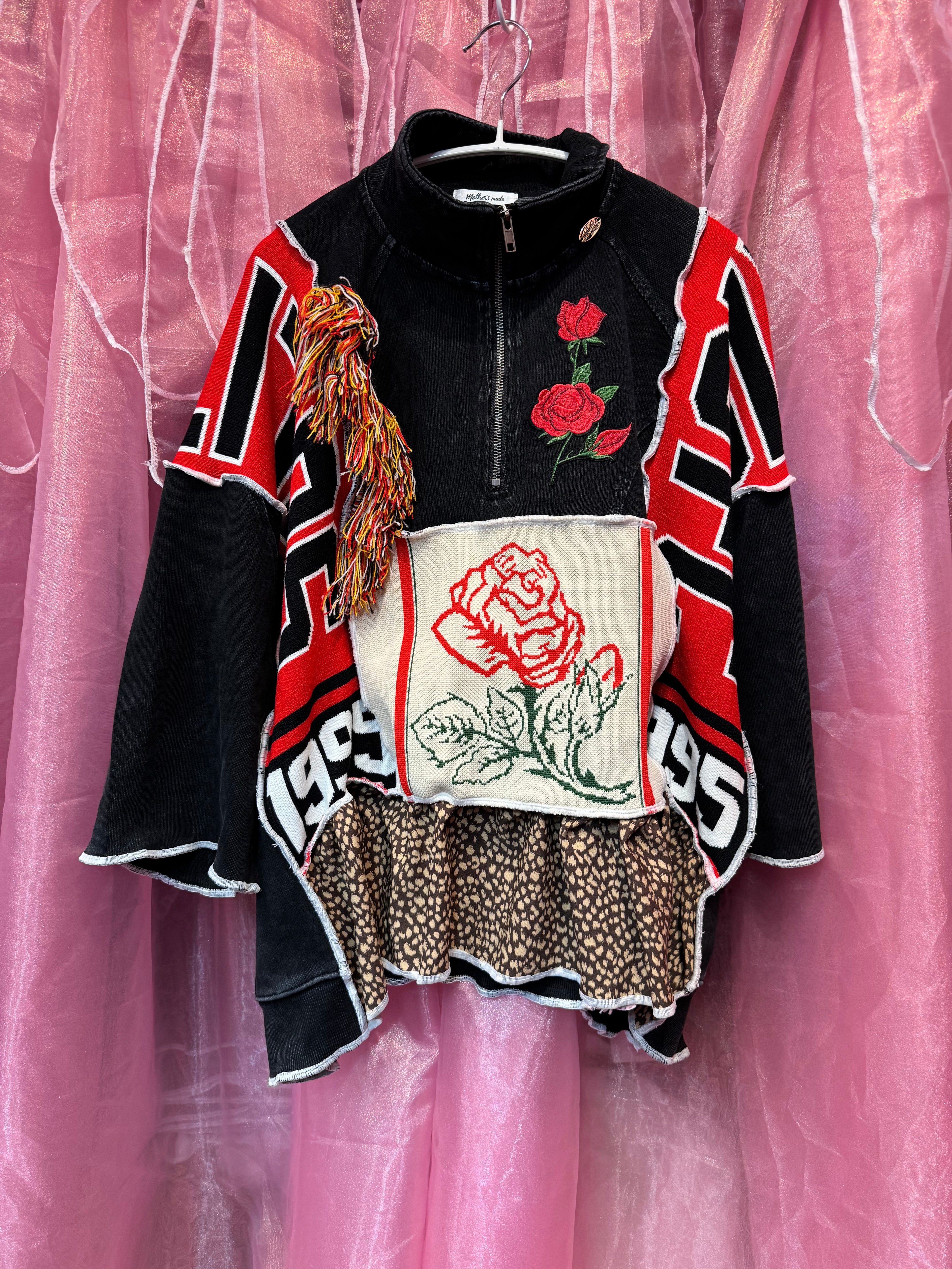 インスタライブ紹介商品・508203ハーフジップトップス(クロ)