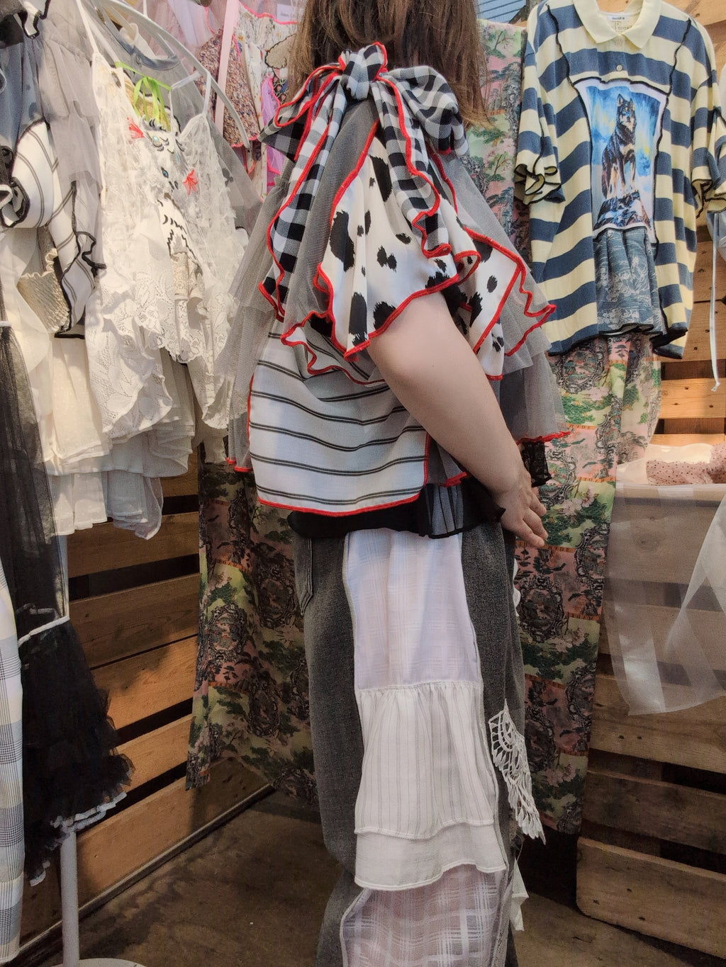 りすハート♡シフォントップス グレー