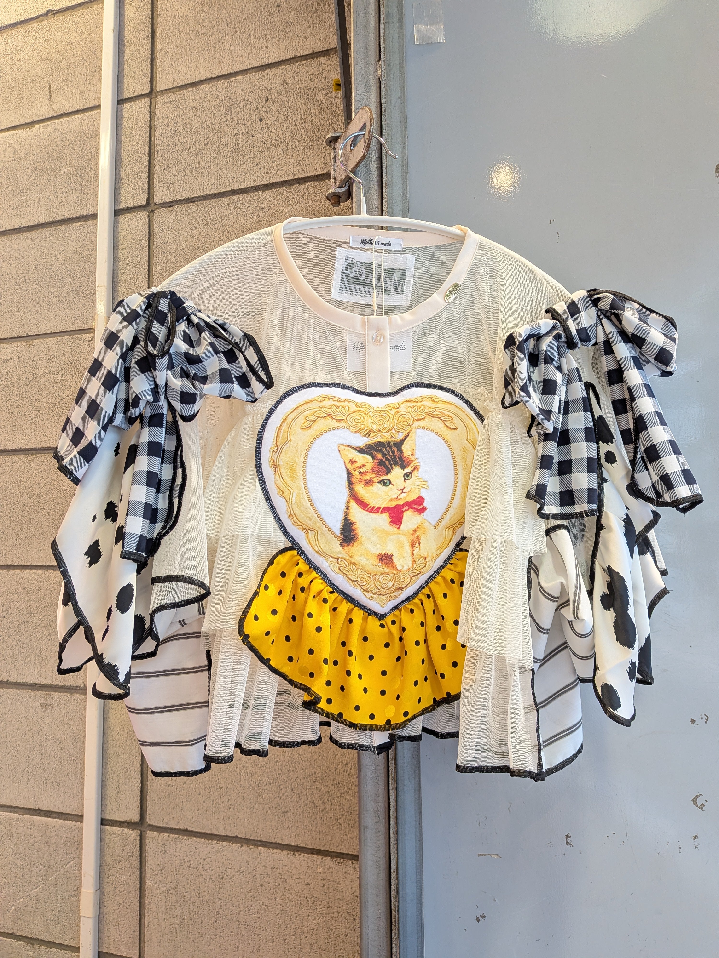 ねこハート♡シフォントップス 白