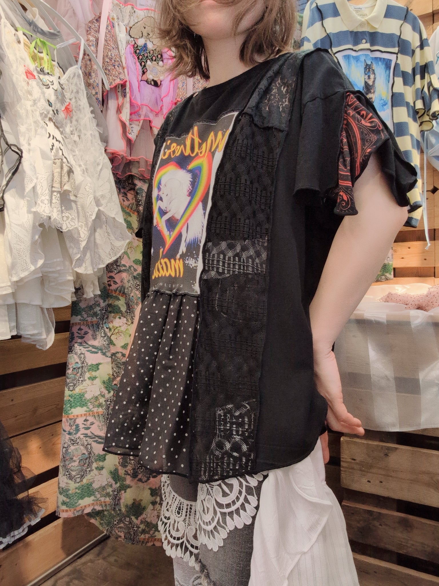 ユニコーン黒半袖Tシャツ